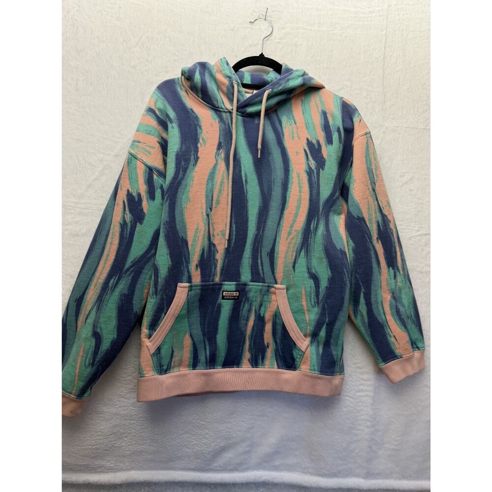 Adidas Marbled Paint Hoodie Sweatshirt RYV Unisex Small Vintage